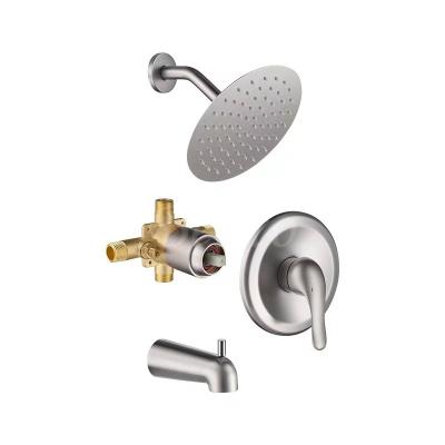 China Without Slide Bar Wall Mounted Rainfall Rain Column Shower Mixer Faucet System Set for sale