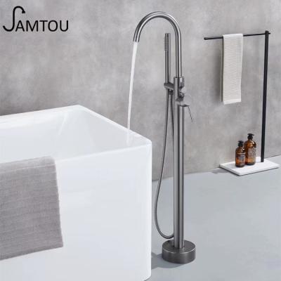 China Without Slide Bar Freestanding Kaiping Shuikou Bathtub Faucet Set Bathtub Mixer Taps Bathroom Tub Faucet Freestanding Bathtub Faucet Set for sale