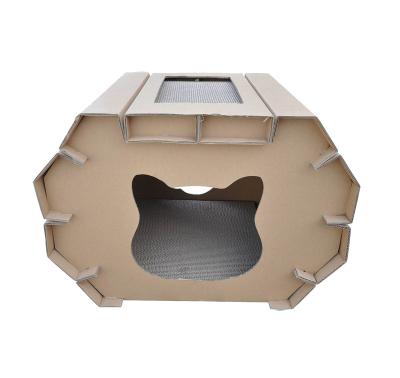 China Eco - Friendly Indoor Cardboard Cat House For Hot Sale Pet House Cats for sale