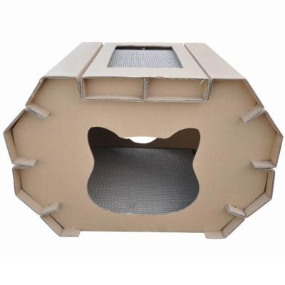 China 2018 Viable New Fashionable Cardboard Cat Houses For Indoor And Outdoor Cats for sale