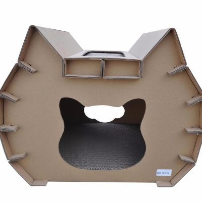 China Viable Collapsible Corrugated Cardboard Cat Furniture Pet House for sale