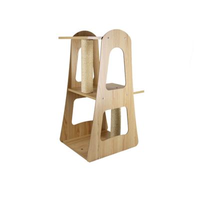 China New Designed Sustainable Pet Products Wholesale MDF Cat Climbing Tree for sale