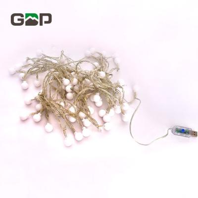 China Garden LED Frosted Small Ball Atmosphere Copper Wire Color Lamp Christmas Background Decoration String Light for sale