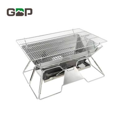 China Easily Assembled BBQ Rack Outdoor Camping Thickened Folding BBQ Grill for sale