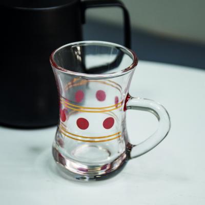 China Viable with Classic Crystal Glass Cup Polka Dot Pattern Design Cheap Glass Coffee Mug for sale