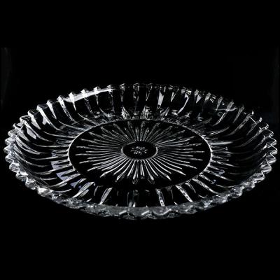 China 11 Inch Lovely Viable Cell Design Candy Fruit Snack Dish Transparent Clear Glass Dish for sale