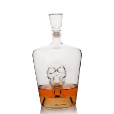 China Double Wall Glass Bottle Viable Skull Glass Bottle Dropper Whiskey Wine Bottle for sale