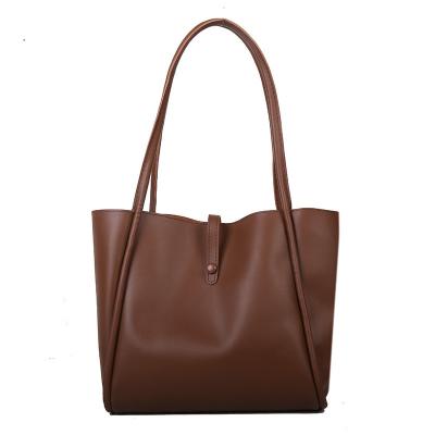 China Water proof ladies handbag 2023 solid color fashion large shoulder bag fashion shoulder lady bags single large capacity handbag new for sale