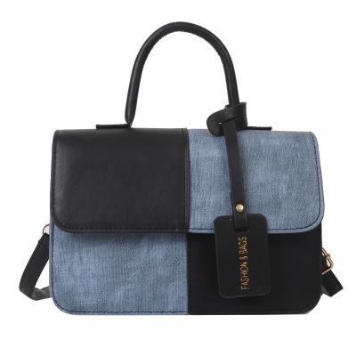 China High quality fashion contrast color handbag single shoulder cross retro new fashion simple casual square bag small - body bag female bag for sale