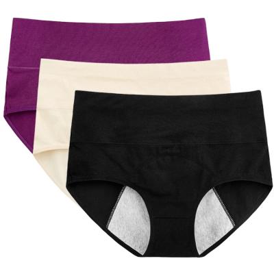 China Breathable High Waist Black Menstrual Leak Resistant Protective Organic Cotton Underwear Briefs Period Women Physiological Panties for sale