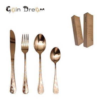 China Winning Dream Viable 16 Pieces Talheres Halloween Style Dinner Silverware Metal Spoon Knife And Fork Set for sale