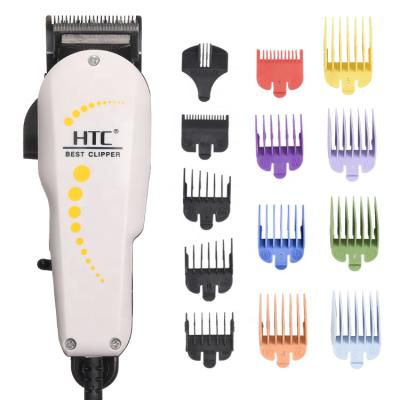 China Low Noise Professional Hair Cutting Machine Men Hair Products Barber HTC Trimmer Almost Bald Trimmer Set CT-605 for sale