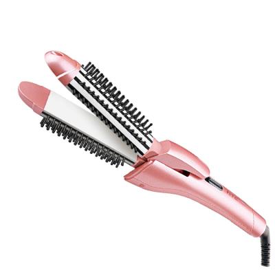 China Best HTC HAIR CURLER Automatic Hair Straightener Comb Curler 2 in 1 Flat Iron High Quality Hair Curler for sale