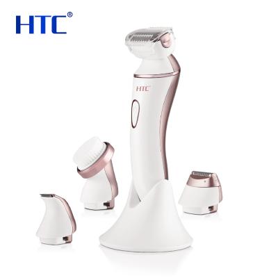 China Hotel HTC HL-023 HTC 4 in 1 Lady Razor Remover Foot File Callus Removal Facial Electric Cleaning Brush for sale