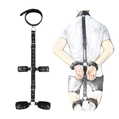 China Wholesale PU Leather Adult Game Couples Toys Restraints Neck Collar Bondage Handcuffs Bdsm Leg Cuff for sale