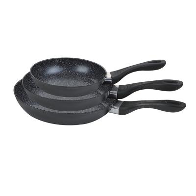 China New Sustainable Forged Aluminum Non-Stick Marble Stone Frying Pan Set Italian for sale