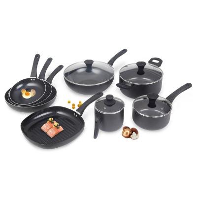 China Sustainable aluminum pressed induction cookware set nonstick sauce pan for sale