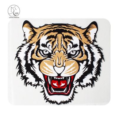 China Strong elasticity. Soft touch. YunShang Washable Tiger Animal Custom Gradient Color Flocking / Velvet Iron On Heat Transfer for sale