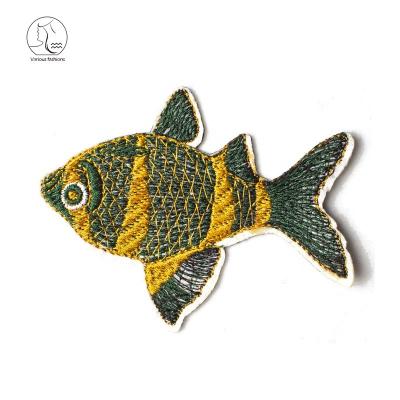 China Factory Supply Sustainable YunShang Cute Fish Embroidered Patch Iron On for sale