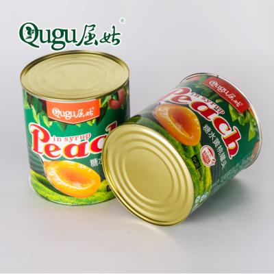 中国 Canned green food canned yellow peach halves in light syrup healthy and nature delicious fruit preserves 販売のため