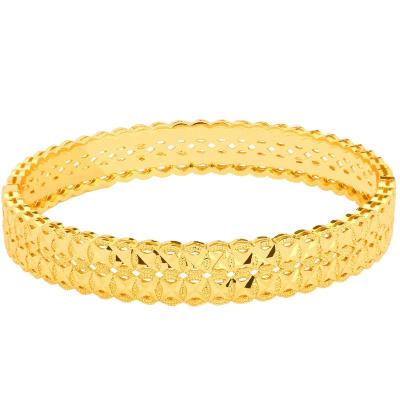 China Hyperbole 24k Gold Bracelet For Ladies Wedding Party Fashion Jewelry Set for sale