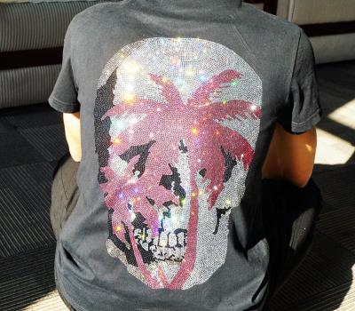 China Breathable Custom Design Top Quality Printed T Shirt Skull Design 200g T-shirt for sale