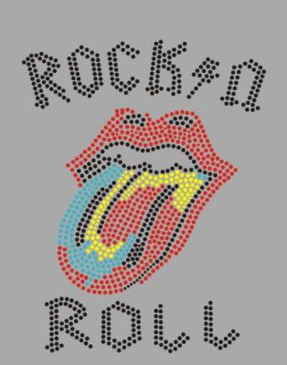 China Custom Easily Transferred ROCK Roll Design Kiss Rhinestone Motifs Design Heat Transfer For T Shirt for sale