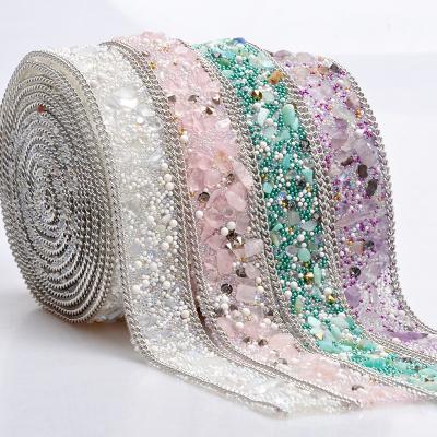 China Free Samples Easily Transferred Crystal Mesh Fabric Rhinestone Custom Made for sale