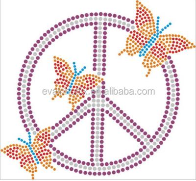 China China Flatback Fashionable Peace Rhinestones Fast Delivery High Quality Heat Transfer For Clothing for sale