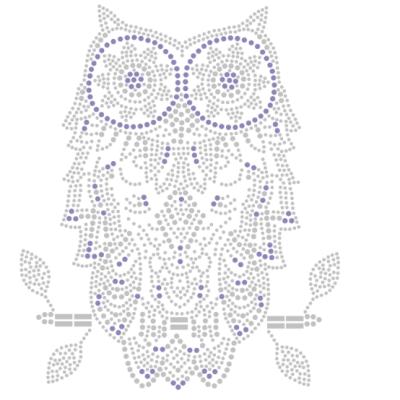 China Fashionable high quality Flatback Owl Rhinestones China hotfix patterns for clothing wholesale for sale