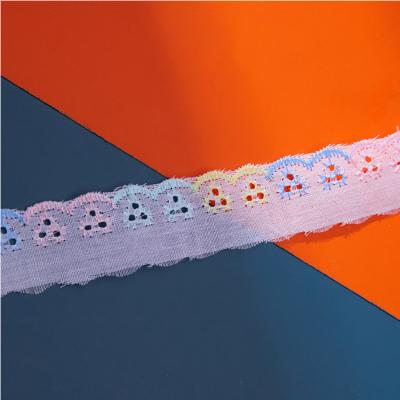 China 3D Wholesale 2.5CM WIDE 3 Color TC Lace Trim Crochet Lace Ribbons Embroidery Lace Trim for sale