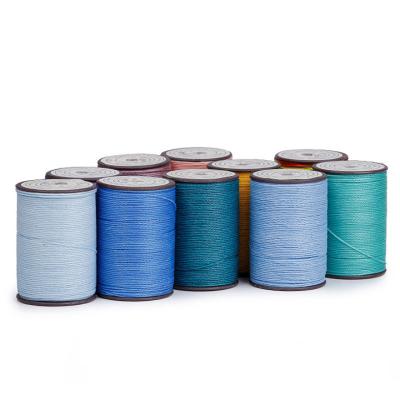 China 120m Hand-stitched 100% Round Wax Line Polyester 0.55mm Durable Leather Wax Cotton Yarn for sale