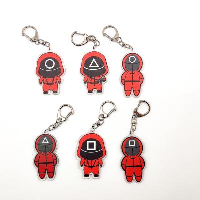 China Hot Selling Cartoon Figure Cartoon Figure Squid Game Figures Squid Game Key Chain Accessories Squid Game Pendant Key Chain Toys for sale