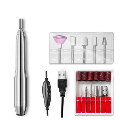 China Wholesale Portable Mini 20000 RPM Stainless Steel Nail Drill Electric Nail Drill Machine With 11 Pieces Nail Drill Bit for sale