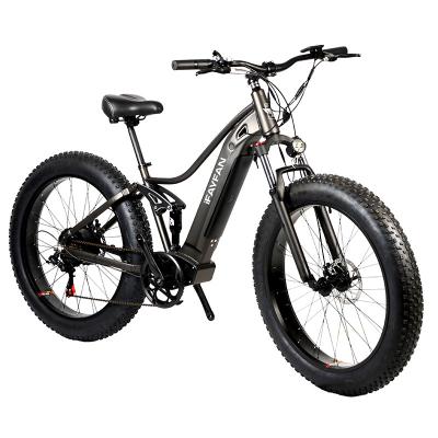 China Aluminum Suspension 48v 1000w Full Tire Electric Mountain Bike 26 Inch Fat Tire Electric Bike for sale