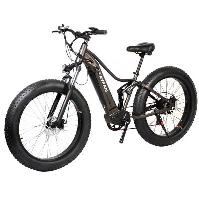 China Full Suspension Aluminum Alloy Fat Tire 52v 1000w Motor Electric Mountain Bike E-Bike for sale