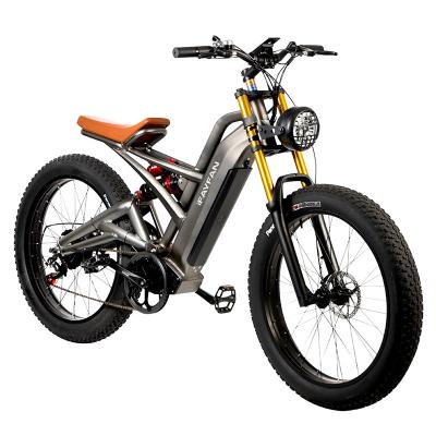 China Full Suspension Aluminum Mountain Bike 26 Inch Fat Tire 48v 500w Motor Electric Bike for sale