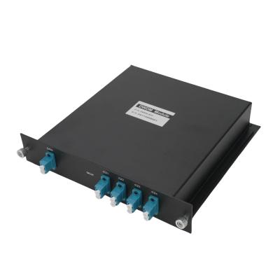 China 1U 4CH Dual DWDM Fibra óptica MUX DEMUX LGX Box 1.5dB IL Puertos de monitor dual en venta