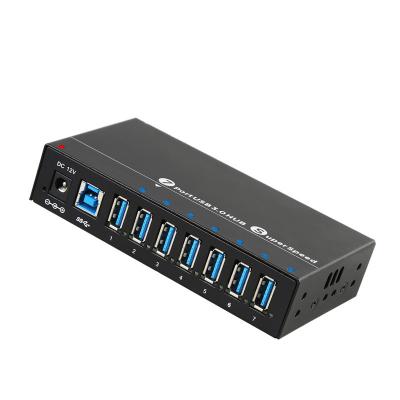 China Customer Logo Smart Fast Desktop 12V 36w powered 7 ports industrial usb 3.0 hub splitter hub power cable for sale