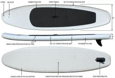 중국 물에 요가를 위한 330cm 여분 가벼운 팽창식 서 있는 Paddleboard 15lbs 5 간격 판매용