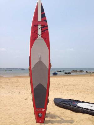 중국 팽창식 서 있는 Paddleboard 3.8meter 길이 15cm 폭 빨간 Airmat 지면을 위로 서 있으십시오 판매용