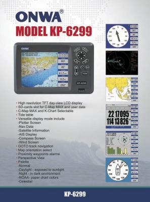 중국 배 GPS KP-6299 LCD 디스플레이 SD 카드 세계적인 바다 지도 팽창식 배는 분해합니다 판매용