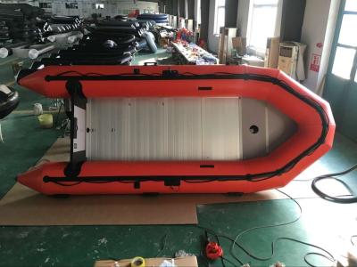 China Länge des orange Farbe-Hypalon faltbares aufblasbares Boots-Aluminiumboden-470cm für Rettung zu verkaufen