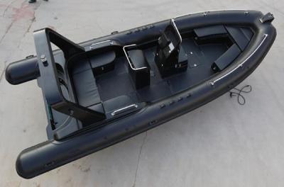 China Barco inflable de Hypalon del casco rígido negro RHIB del color con el motor externo para pescar y el rescate en venta