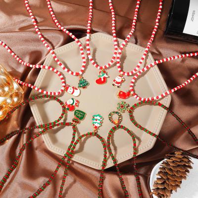 China New Design High Quality Christmas Jewelry Santa Snowflake Christmas Tree Necklace for sale