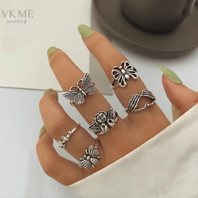 China High Quality VKME Vintage Animal Butterfly Couple Rings for sale