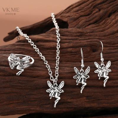 China VKME 2022 New High Quality Vintage Necklace Earring Ring Jewelry Set For Women for sale