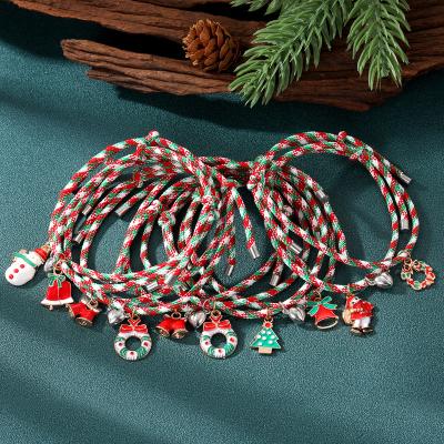 China High Quality VKME New Design Braided Rope Christmas Snowman Santa Bracelet For Women Jewelry for sale