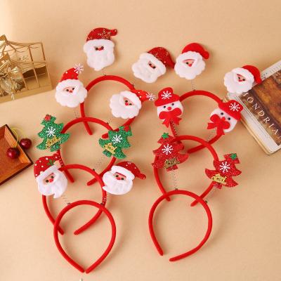 China New Cartoon Jewelry VKME Christmas Red Hair Band Merry Christmas Santa Claus Snowman Antlers Headband For Christmas Party Hair Accessories Wholesa for sale