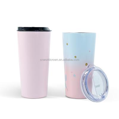 China Viable Wholesale Double Walled 19oz Powder Coated Matte Wine Tumbler Insulated Stainless Steel Lid for sale